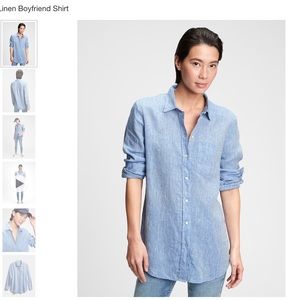 GAP linen boyfriend shirt